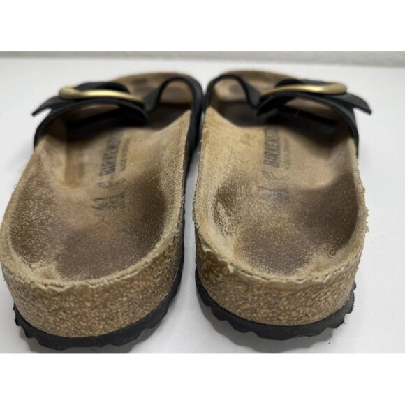 Birkenstock Madrid Big Buckle Black Leather Slide Sandals Size 41 - Picture 5 of 11